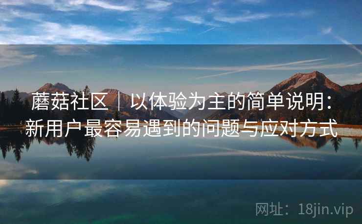 蘑菇社区|以体验为主的简单说明:新用户最容易遇到的问题与应对方式
