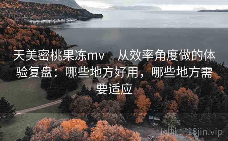 天美密桃果冻mv｜从效率角度做的体验复盘：哪些地方好用，哪些地方需要适应