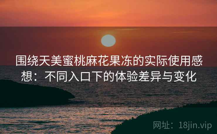 围绕天美蜜桃麻花果冻的实际使用感想：不同入口下的体验差异与变化