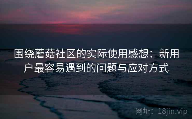 围绕蘑菇社区的实际使用感想：新用户最容易遇到的问题与应对方式