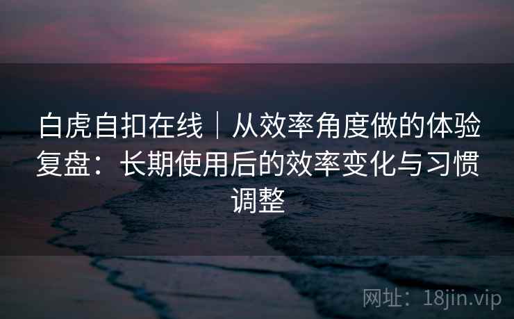 白虎自扣在线｜从效率角度做的体验复盘：长期使用后的效率变化与习惯调整