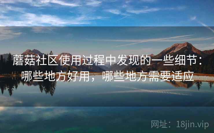 蘑菇社区使用过程中发现的一些细节：哪些地方好用，哪些地方需要适应