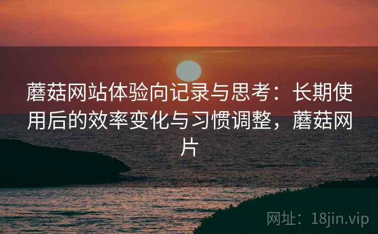 蘑菇网站体验向记录与思考:长期使用后的效率变化与习惯调整,蘑菇网片