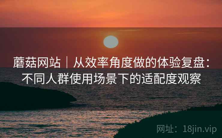蘑菇网站｜从效率角度做的体验复盘：不同人群使用场景下的适配度观察