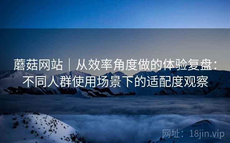 蘑菇网站|从效率角度做的体验复盘:不同人群使用场景下的适配度观察 第2张 蘑菇网站|从效率角度做的体验复盘:不同人群使用场景下的适配度观察 第2张