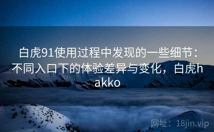 白虎91使用过程中发现的一些细节：不同入口下的体验差异与变化，白虎hakko