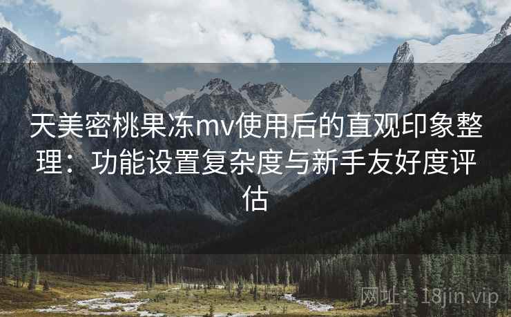 天美密桃果冻mv使用后的直观印象整理：功能设置复杂度与新手友好度评估