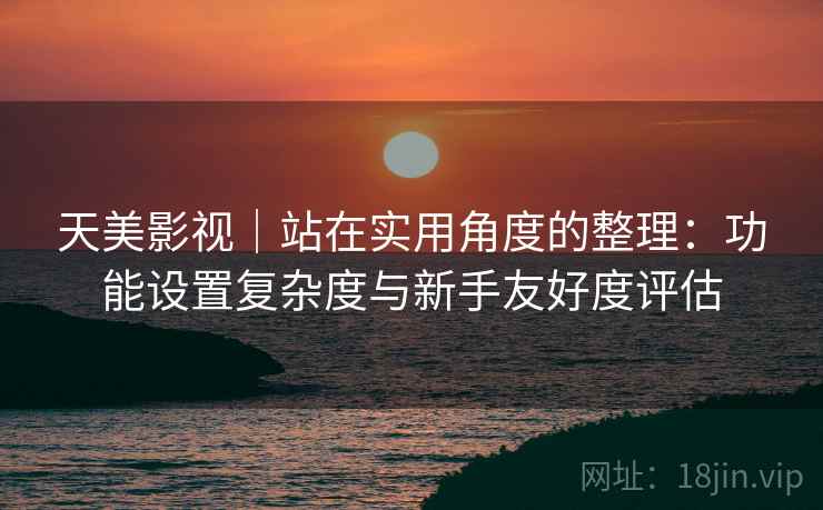 天美影视｜站在实用角度的整理：功能设置复杂度与新手友好度评估