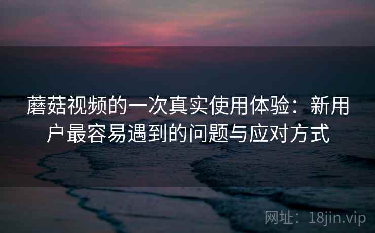 蘑菇视频的一次真实使用体验：新用户最容易遇到的问题与应对方式